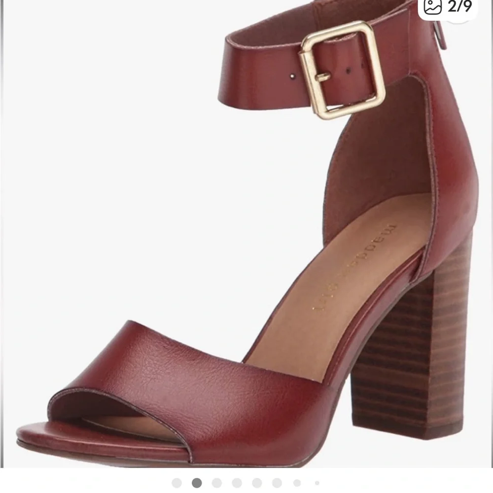 NWOT Madden Girl Cognac ankle strap 3” heel size 8 - Picture 2 of 6